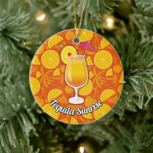 Tequila sunrise julgransprydnad keramik