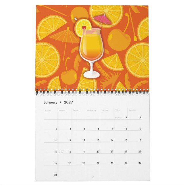 Tequila sunrise kalender (Jan 2027)