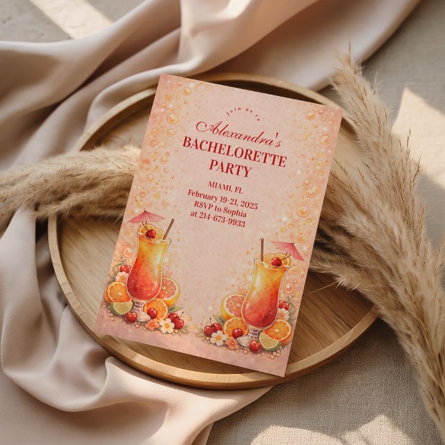 Tequila Sunrise Miami Helg Weekend Sventbrudskalas Inbjudningar (Skapare uppladdad)