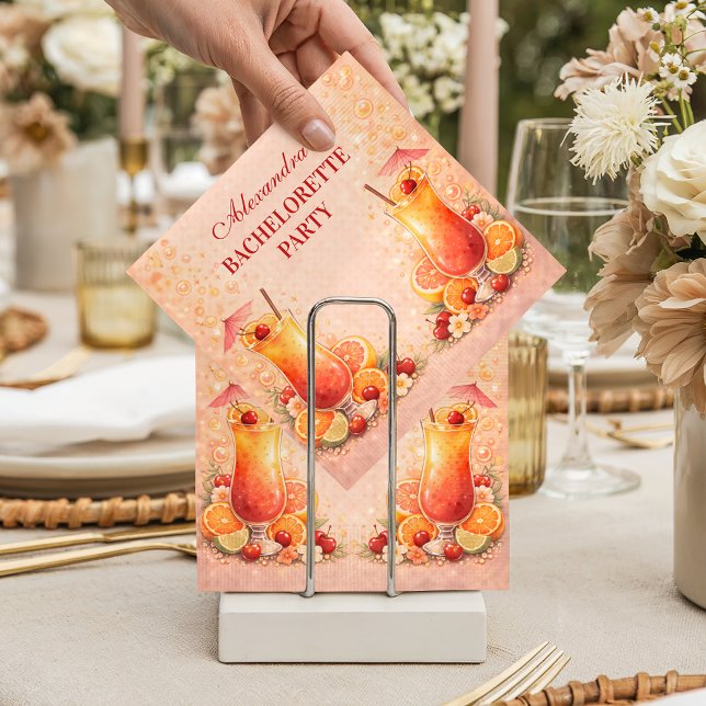 Tequila Sunrise Miami Weekend Bachelorette Party Pappersservett (Skapare uppladdad)