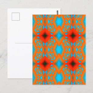 Tequila Sunrise Ombre Geometrisk Abstrakt Konst Vykort