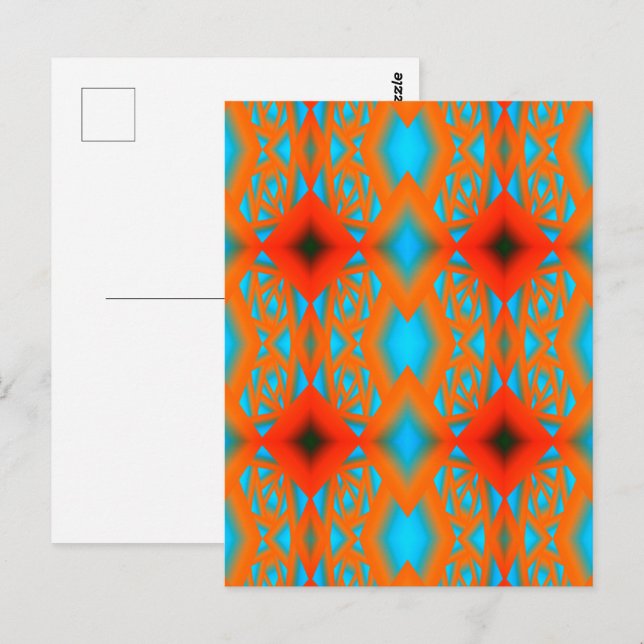 Tequila Sunrise Ombre Geometrisk Abstrakt Konst Vykort (Fram/baksida)
