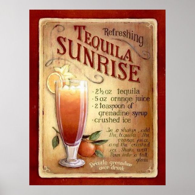 tequila sunrise recept poster (Framsidan)