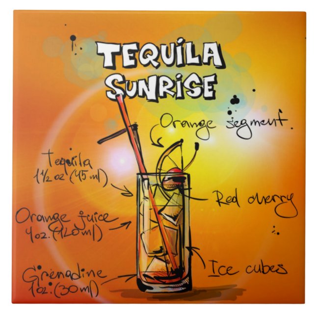 Tequila Sunrise Recipe Pub Kakelplatta (Framsidan)