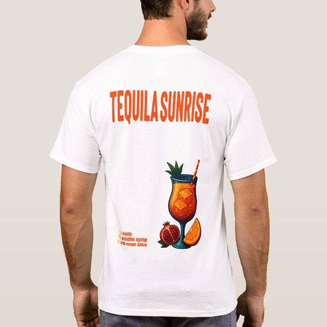 Tequila Sunrise T-Shirt – Vibrant Tropical Drink (Baksida)
