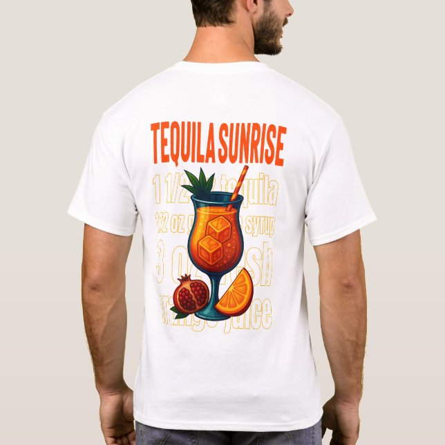 Tequila Sunrise T-Shirt – Vibrant Tropical Drink (Baksida)