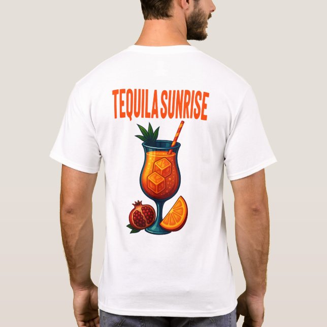 Tequila Sunrise T-Shirt – Vibrant Tropical Drink (Baksida)