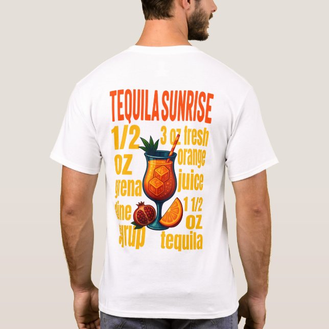 Tequila Sunrise T-Shirt – Vibrant Tropical Drink (Baksida)