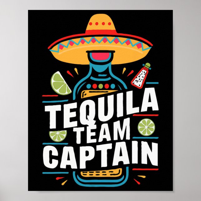 Tequila Team Kapten Cinco De Mayo Party Fiesta Poster (Framsidan)