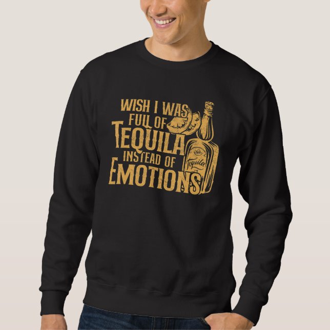 Tequila tequila lime salt drickande skämt tequila lång ärmad tröja (Framsida)