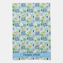 Tequila Time Cocktails Agave Plants and Sombreros Kökshandduk