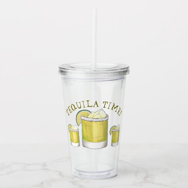 Tequila Time Lime Margarita Cocktail Mixed Drink Take Away Mugg (Framsida)