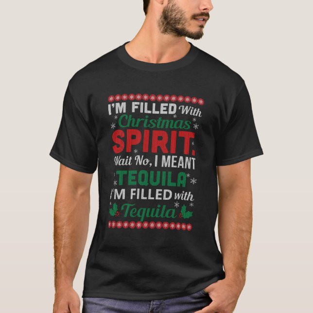 Tequila Ugly Sweater ger För manar kvinnor till T Shirt (Framsida)
