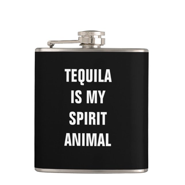 Tequilaen är mitt andedjur fickplunta (Framsidan)