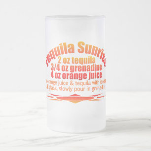 Tequilasoluppgångmuggen - välj stil & färga frostat ölglas