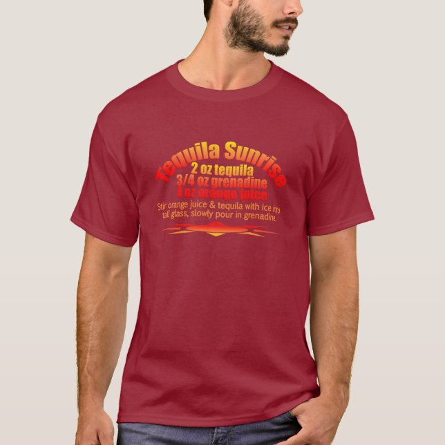 Tequilasoluppgångskjortan - välj stil & färga tee (Framsida)