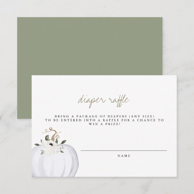 Tera - Boho Grey Guld Diaper Raffle Biljett Inbjudningar (Fram/baksida)