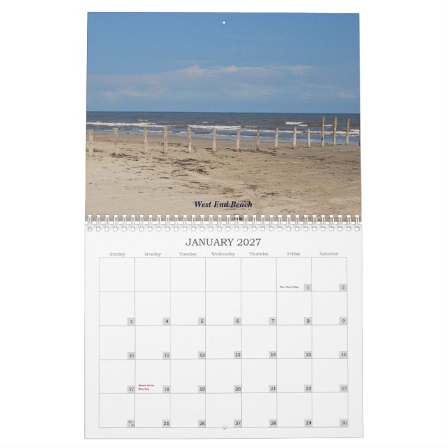 TeraBella fotografi framlägger Galveston, Texas Kalender (Jan 2027)