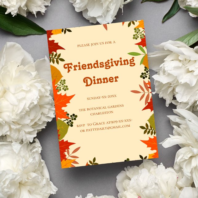 teracotta botaniska fall tones Friendsgiving Inbjudningar (Skapare uppladdad)
