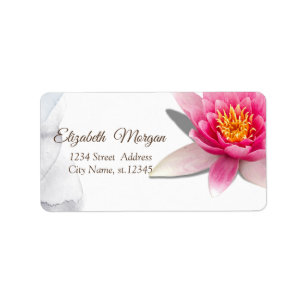 Terapeut,Akvarell Lotus, Yoga Adressetikett