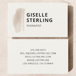 Terapeut Mental hälsa Neutral Beige Akvarell Visitkort
