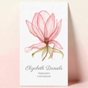 Terapeut Rådgivare Rosa Magnolia Visitkort