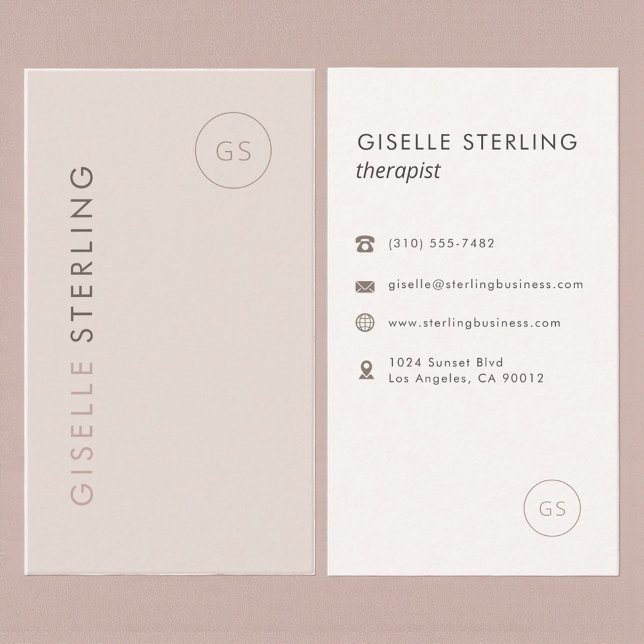 Terapeut Rosa Minimalistisk Modern Lyx Visitkort (Skapare uppladdad)
