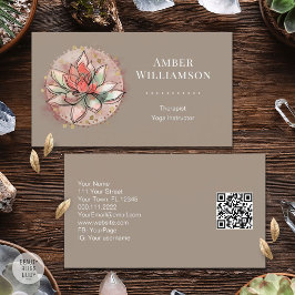 Terapeut Spa Sukkulent Yoga Healing Wellness QR Visitkort
