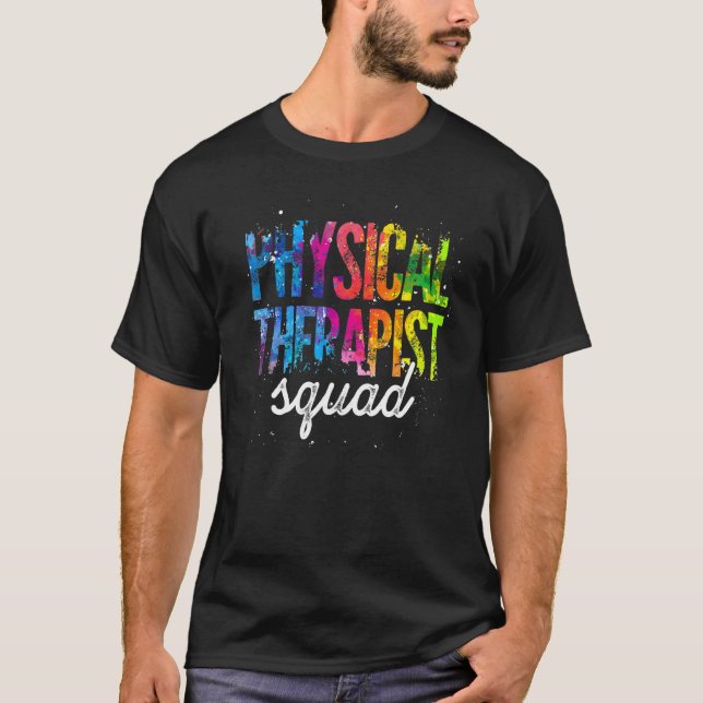 Terapeut Squad Sjukgymnastik Pta Färgglad Fysioter T Shirt (Framsida)