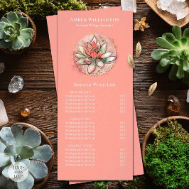 Terapeut Sukkulent Yoga Healing Spa Prislista Reklamkort