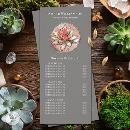 Terapeut Sukkulent Yoga Healing Spa Prislista Reklamkort