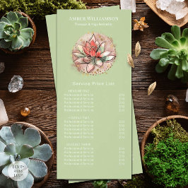 Terapeut Sukkulent Yoga Healing Spa Prislista Reklamkort