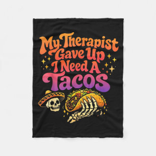 Terapeuten gav upp behöver tacos rolig skelett ret fleecefilt