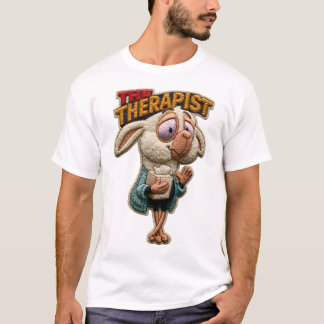 Terapeuten Roliga Får Broderad Lapp Present T Shirt
