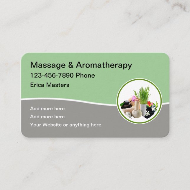 Terapeutisk massage Aromaterapi Visitkort (Framsida)