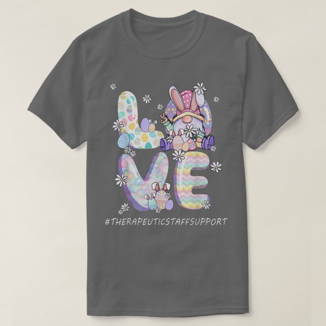 Terapeutiskt personalstöd Cute Påsk Gnome Vår T Shirt (Design framsida)
