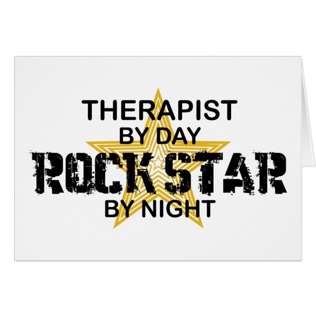 Terapeutrockstjärna vid natt hälsningskort (Framsidan Horizontal)