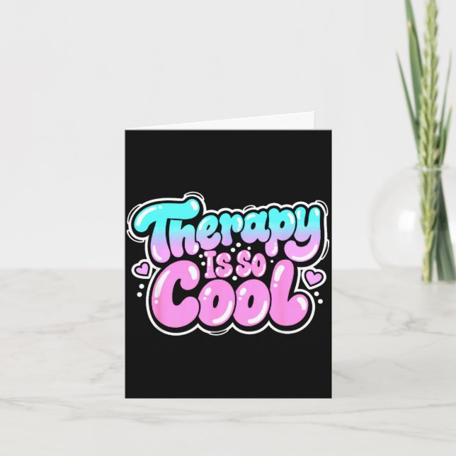 Teraphi är coolt - hälsosam mentalitet positivt si kort (Framsida)