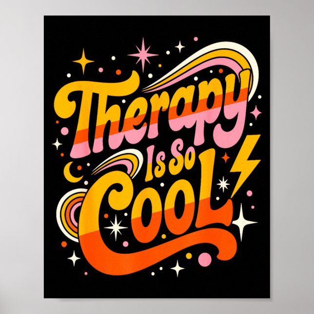 Teraphi är coolt hälsosam mentalitet positivt sinn poster (Framsidan)