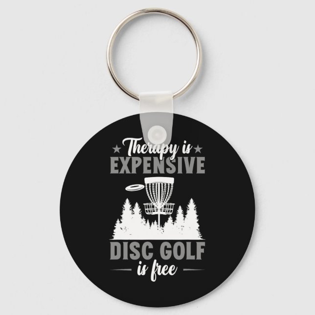 Terapi är dyrt Discgolf Discgolfare  Nyckelring (Framsida)