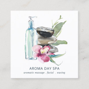 TERAPI FÖR SPA-MEDDELANDE FÖR FASSAGE I ORCHID STO FYRKANTIGT VISITKORT