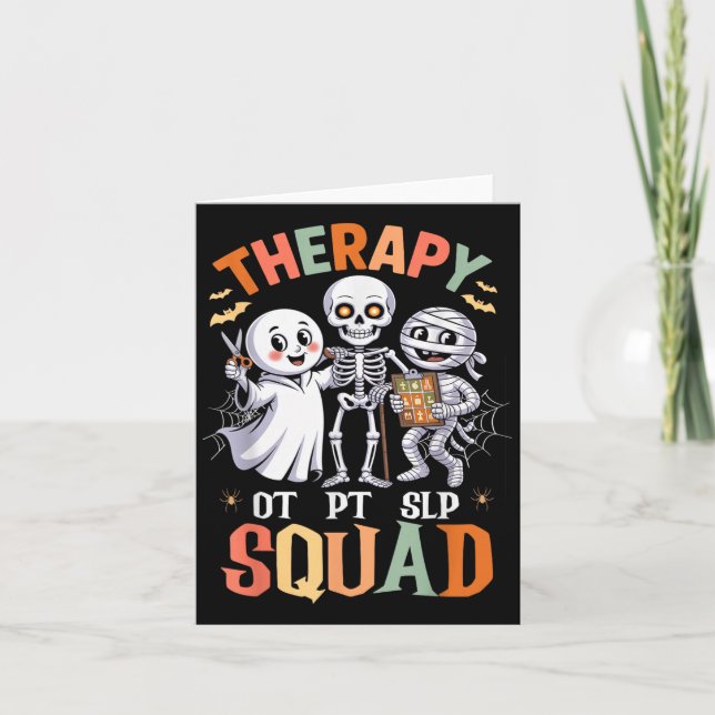 Terapilaget Retro Ot Pt Team Söt Rolig Halloween Kort (Framsida)