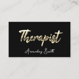 Terapist Golden ScriptQR Code Logotyp Black White Visitkort