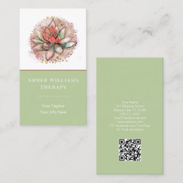 Terapist Spa Succulent Yoga Healing QR Code Visitkort