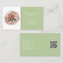 Terapist Spa Succulent Yoga Healing QR Code Visitkort
