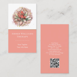 Terapist Spa Succulent Yoga Healing QR Code Visitkort