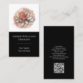 Terapist Spa Succulent Yoga Healing QR Code Visitkort