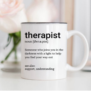 Terapistisk definition, psykolog, psykisk hälsa kaffemugg