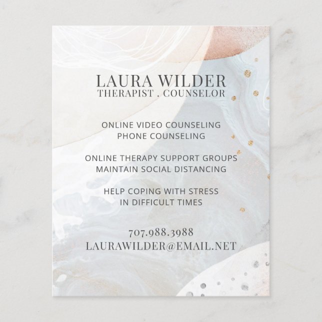 Terapistisk rådgivande Online eller Mobil flygare Flygblad (Framsidan)