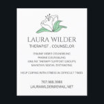 Terapistisk rådgivarens Online eller Mobilare Flygblad<br><div class="desc">En flygare för en terapeut eller rådgivare som specialiserat sig på behandling under avstånd av social. Blå vit blomma logotyp. Främja din nya online för avstånd av behandlingstjänster i social eller mobilare under den svåra krisen. Många lurar sina företag eller tjänster att möta krisens behov. Behålla ditt företag med lång...</div>